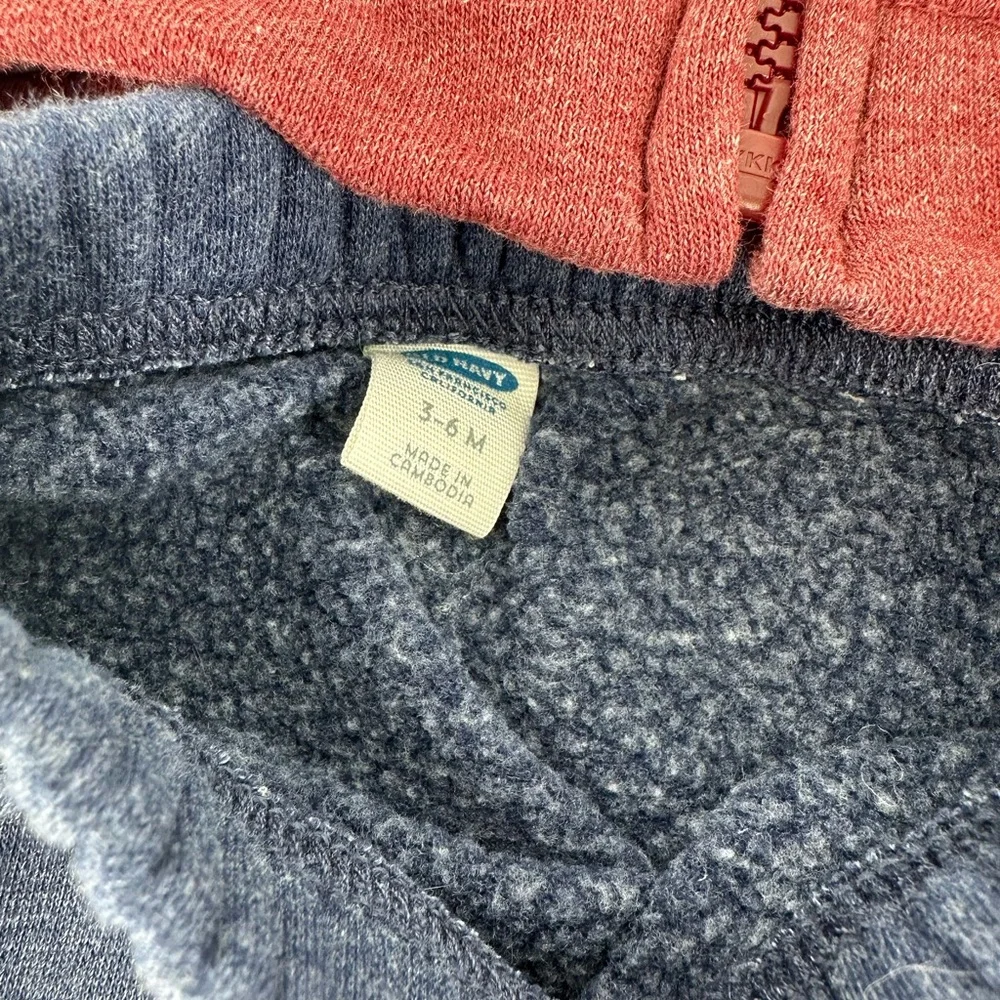 Old Navy Red Hoodie and Blue Pants Set 3-6 Months Baby Boy Winter Warm Outfit